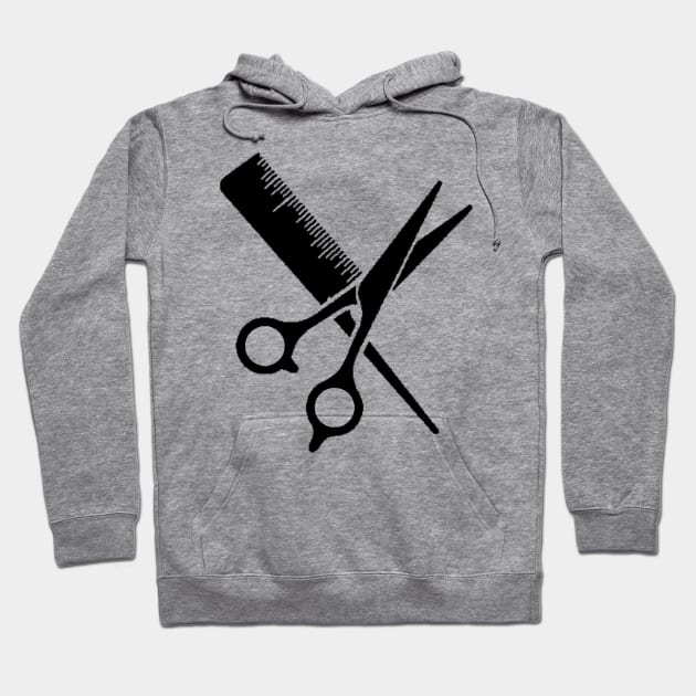 Hairdressing Scissors And Comb Hoodie by ROLLIE MC SCROLLIE